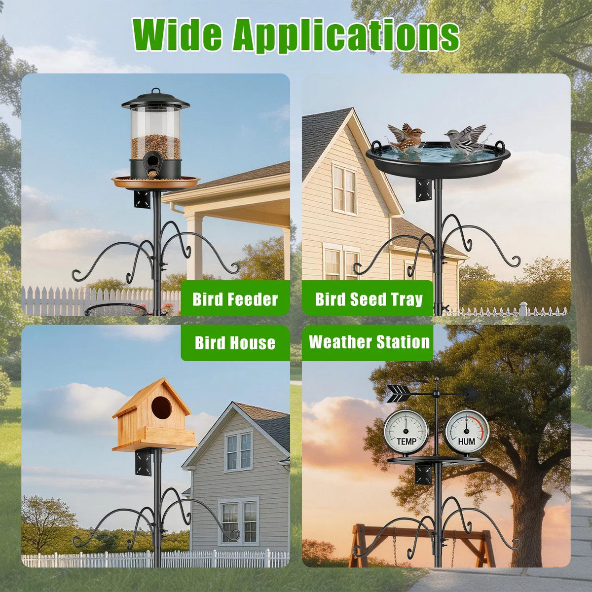 heavy duty squirrel proof bird feeder pole with 5 prong base