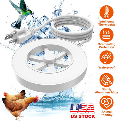 smart thermostatic bird bath heater deicer 70w for winter