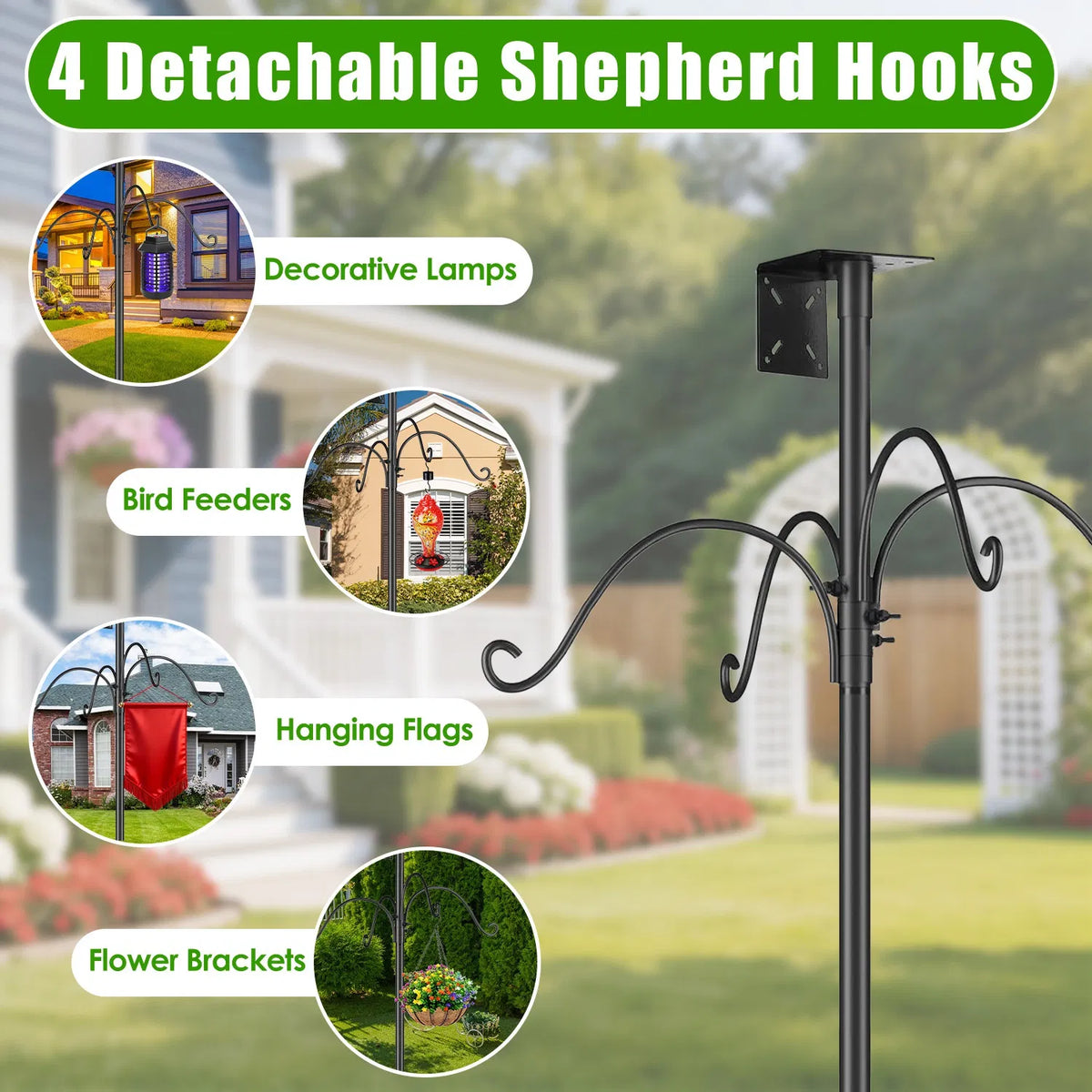 heavy duty squirrel proof bird feeder pole with 5 prong base