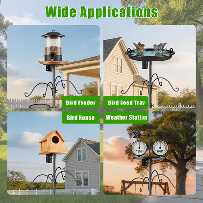 heavy duty squirrel proof bird feeder pole with 5 prong base