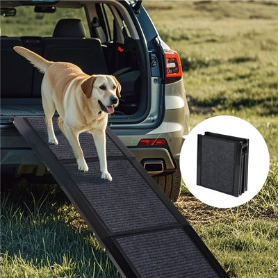 65 inch folding aluminum dog car ramp for suvs and trucks