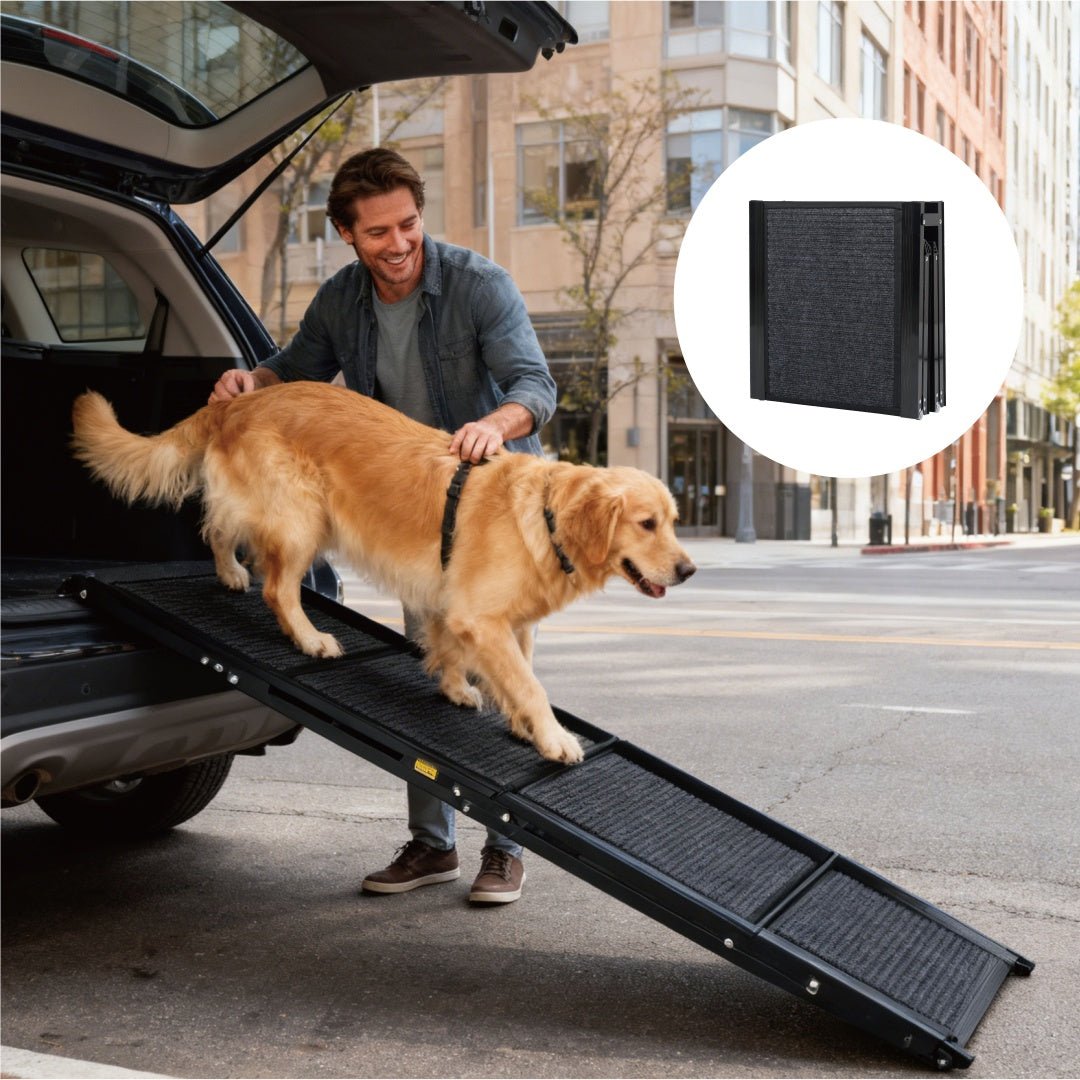 65 inch folding aluminum dog car ramp for suvs and trucks