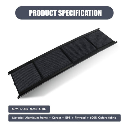 65 inch folding aluminum dog car ramp for suvs and trucks