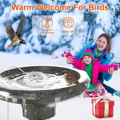 smart thermostatic bird bath heater deicer 70w for winter