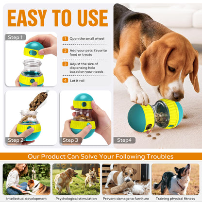 interactive dog treat dispensing puzzle ball toy for slow feeding