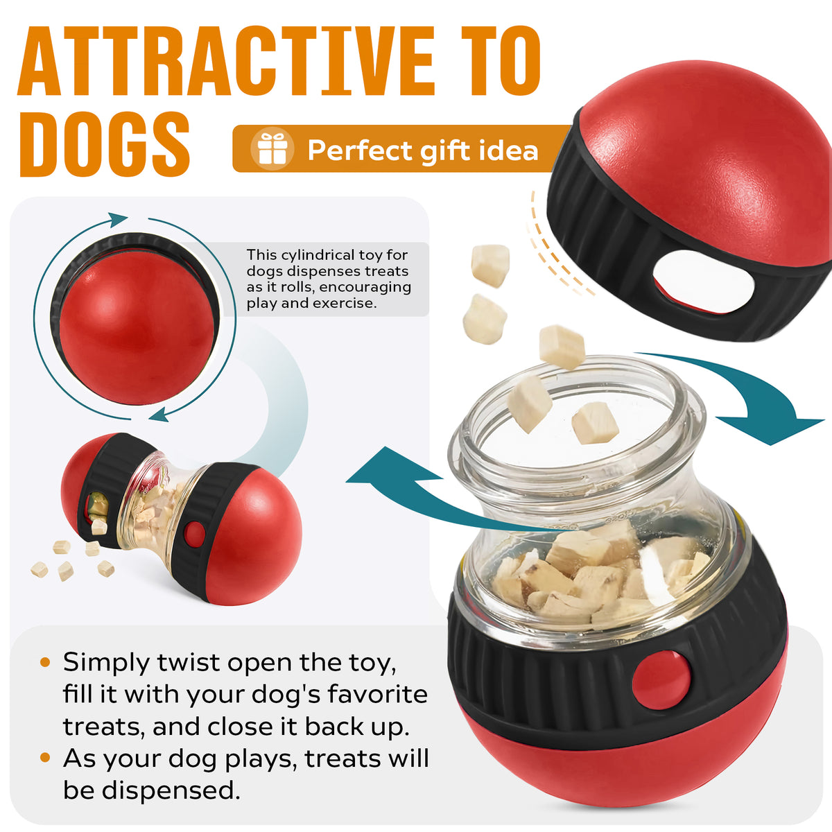 interactive dog treat dispensing puzzle ball toy for slow feeding
