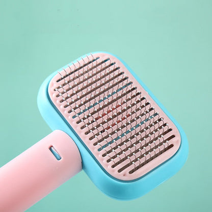 smoke grey cat grooming brush with massage pins