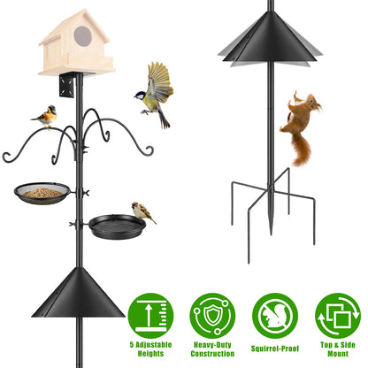 heavy duty squirrel proof bird feeder pole with 5 prong base