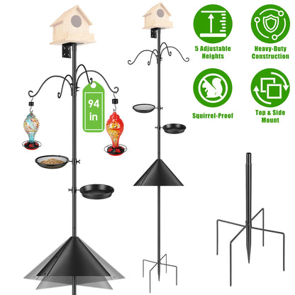 heavy duty squirrel proof bird feeder pole with 5 prong base