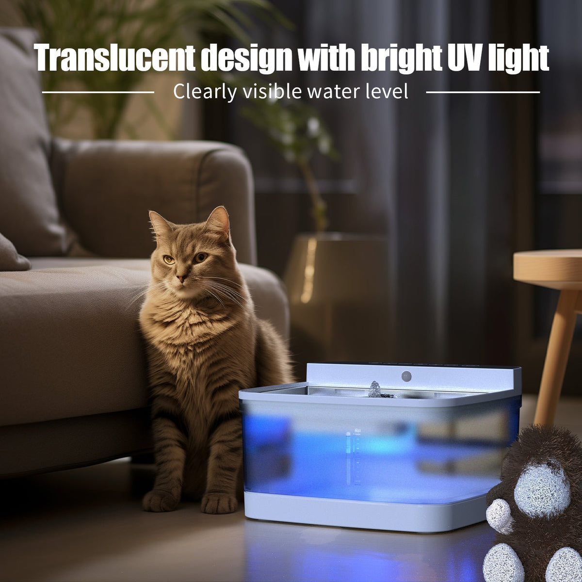 smart wireless cat water fountain with uv sterilization