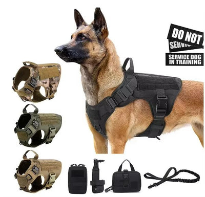 tactical dog harness vest with 1000d nylon in camouflage