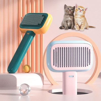 pet grooming massage brush and de-shedding comb for cats and dogs