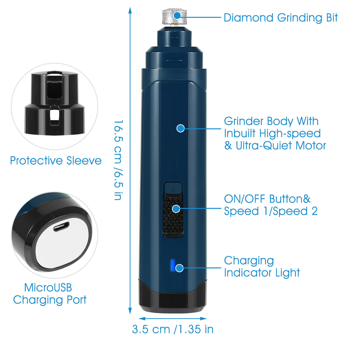 low noise dog nail trimmer grinding claw safely