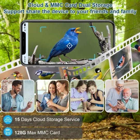 1080p hd solar powered smart bird feeder camera with wifi app control
