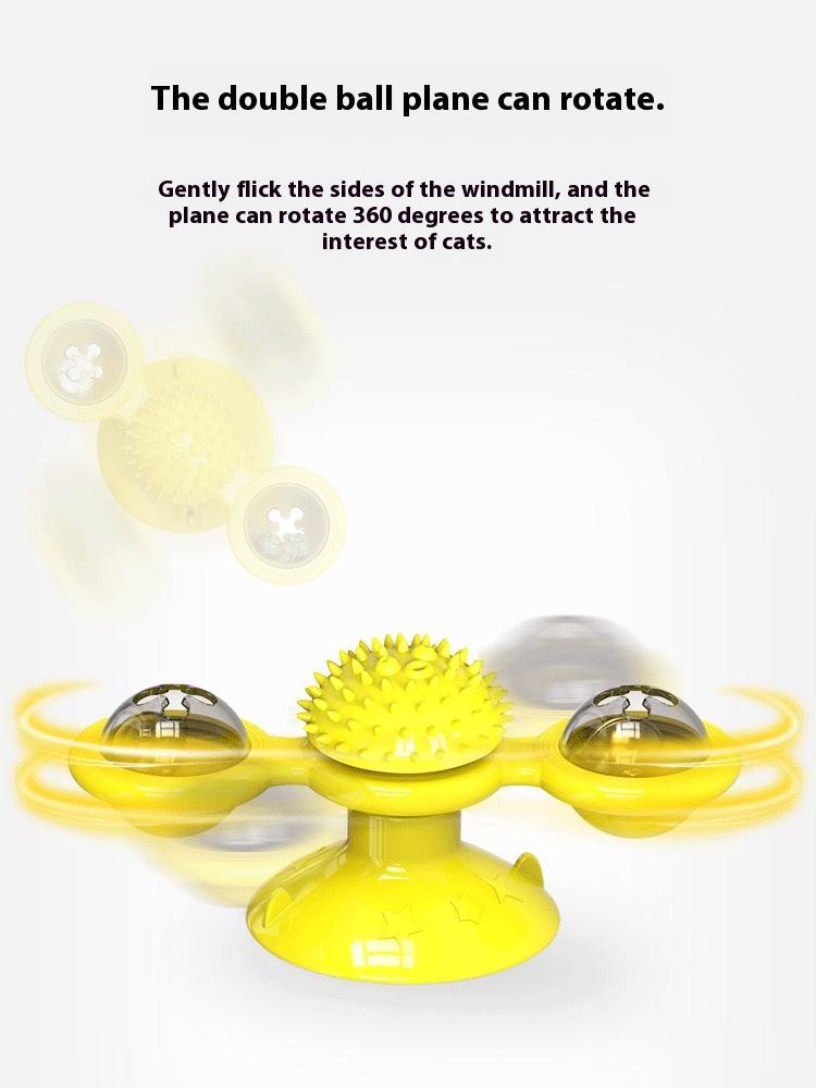 interactive cat toy set with feather teaser and windmill toy