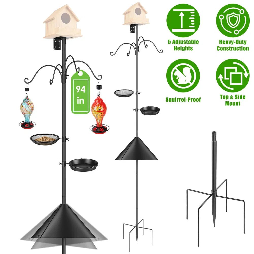 heavy duty squirrel proof bird feeder pole with 5 prong base