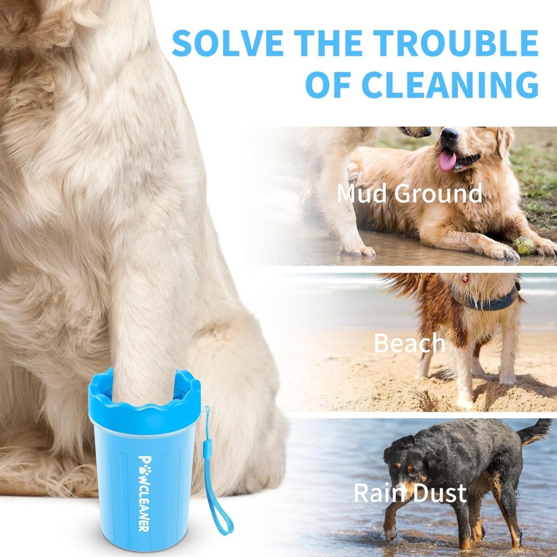 portable silicone dog paw cleaner cup for muddy paws