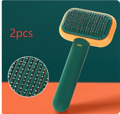 smoke grey cat grooming brush with massage pins