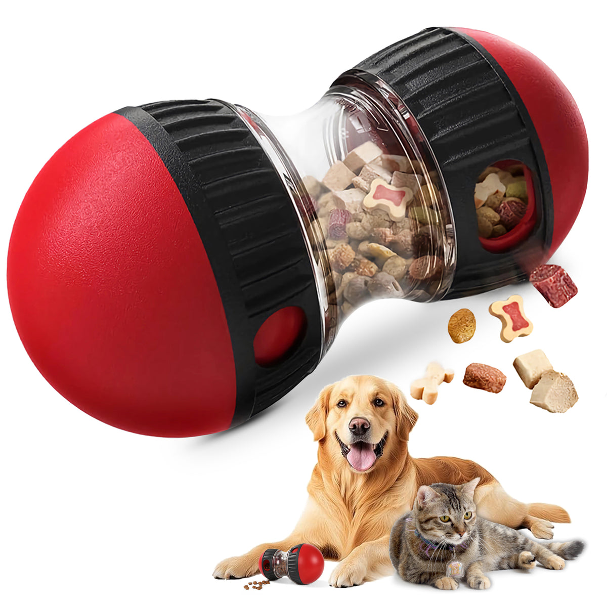 interactive dog treat dispensing puzzle ball toy for slow feeding