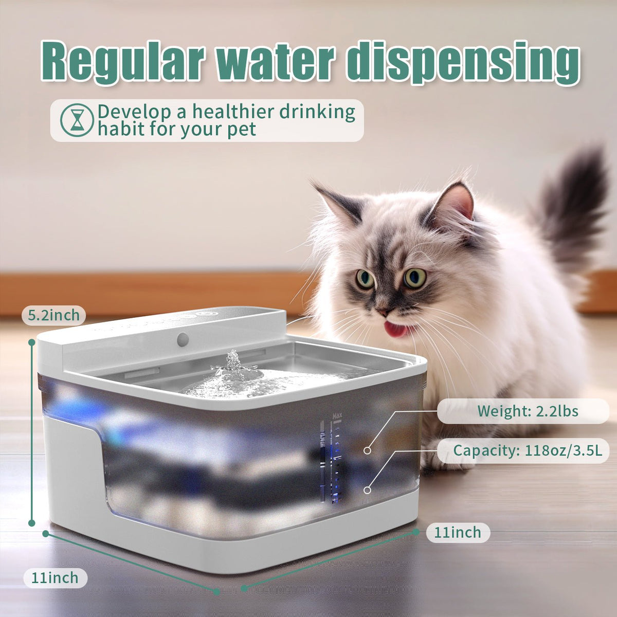 smart wireless cat water fountain with uv sterilization