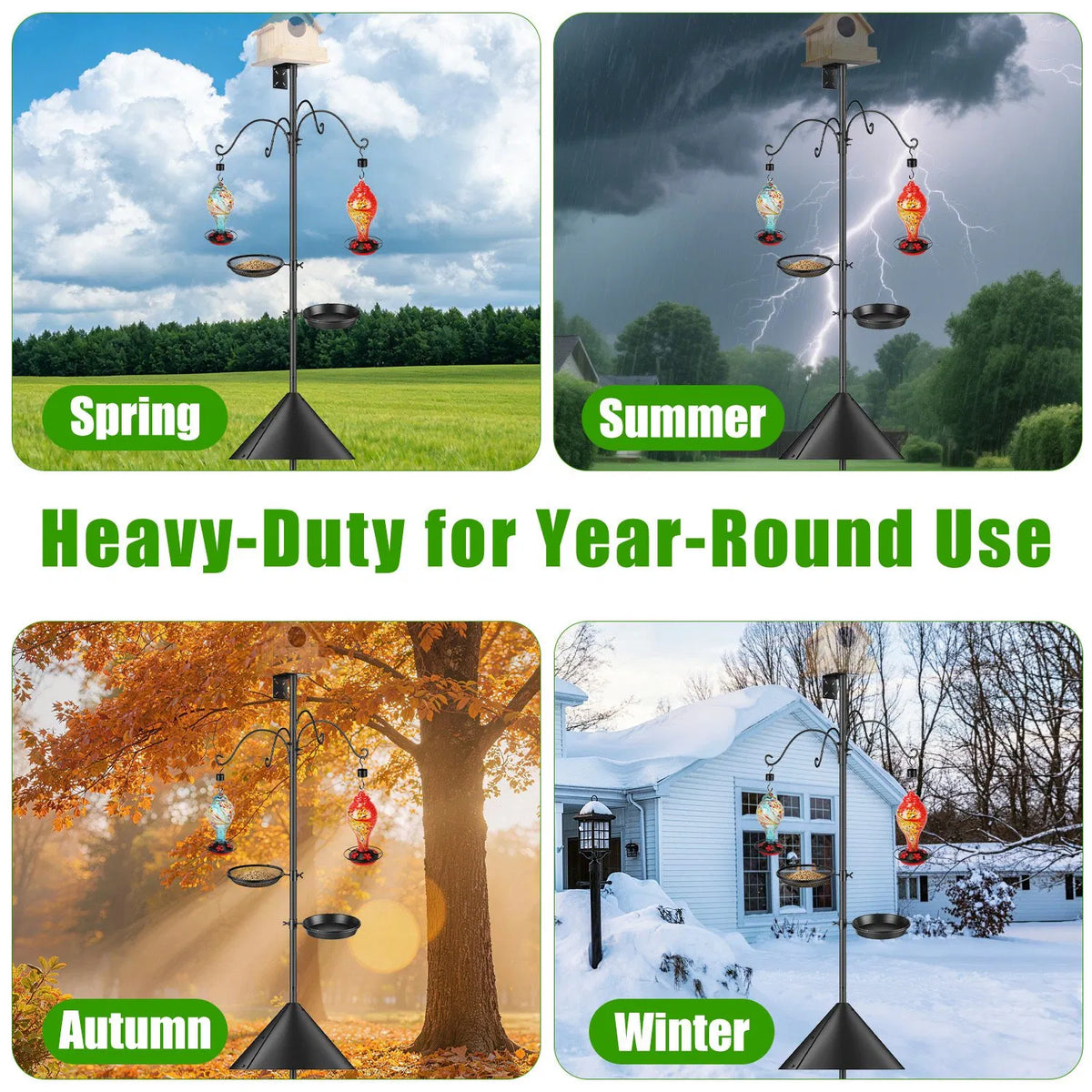 heavy duty squirrel proof bird feeder pole with 5 prong base