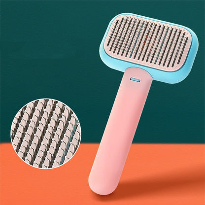 smoke grey cat grooming brush with massage pins