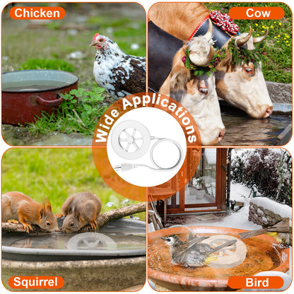smart thermostatic bird bath heater deicer 70w for winter